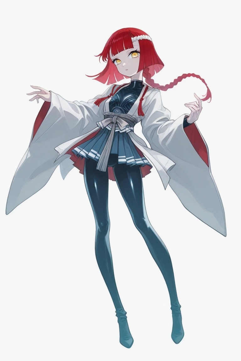 hibari_esashi,  red hair,  simgle braid on Tensor.Art
