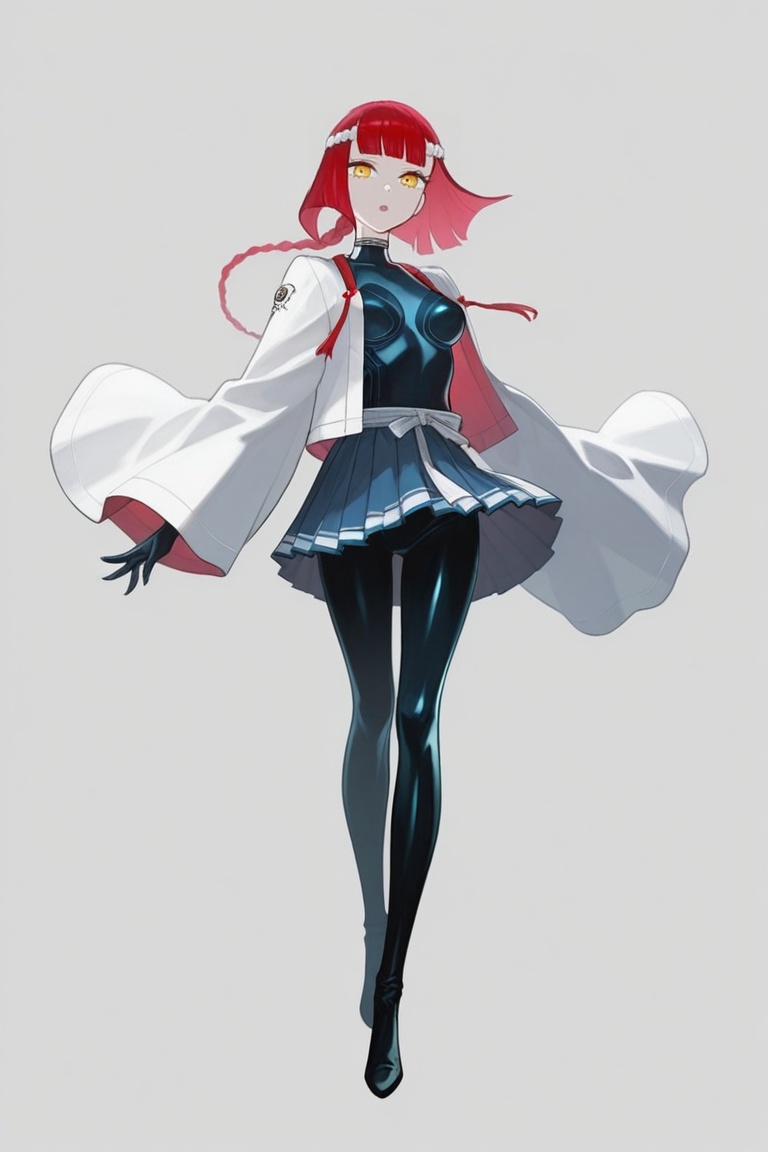 hibari_esashi,  red hair,  simgle braid on Tensor.Art
