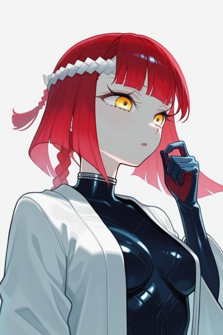 hibari_esashi,  red hair,  simgle braid on Tensor.Art