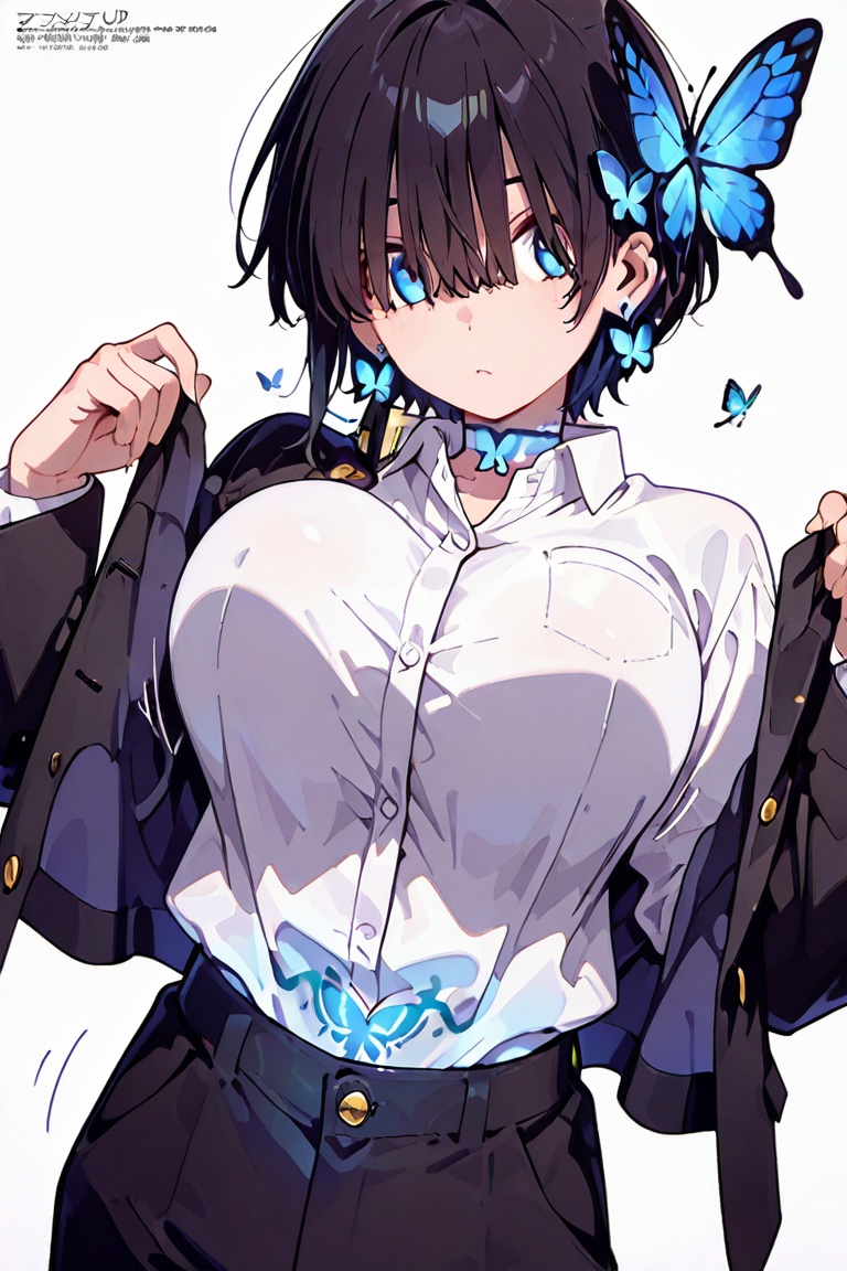 Kiyoka-chan,  Hair over eyes,  Blue eyes_red dots on Tensor.Art