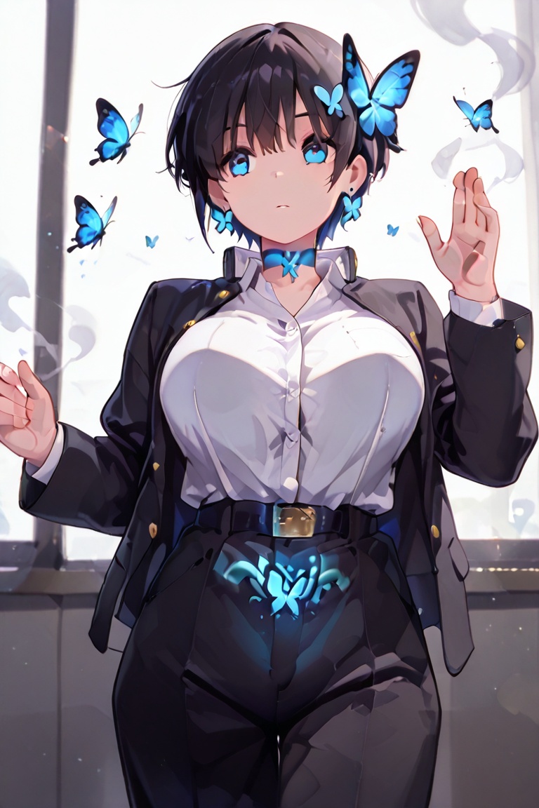 Kiyoka-chan,  Hair over eyes,  Blue eyes_red dots on Tensor.Art
