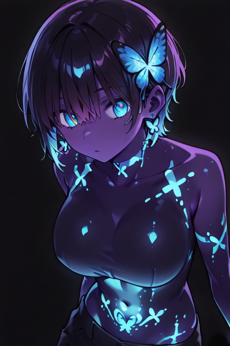 ultraviolet light,  black background,  glowing on Tensor.Art