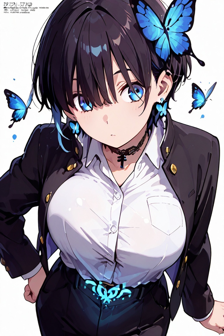 Kiyoka-chan,  Hair over eyes,  Blue eyes_red dots on Tensor.Art