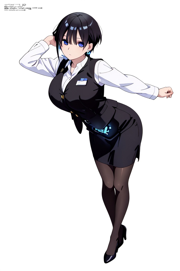 Beautiful black hair ,  //Clothes (Big breasts clothing bulge,  beautiful big boob tent) on Tensor.Art