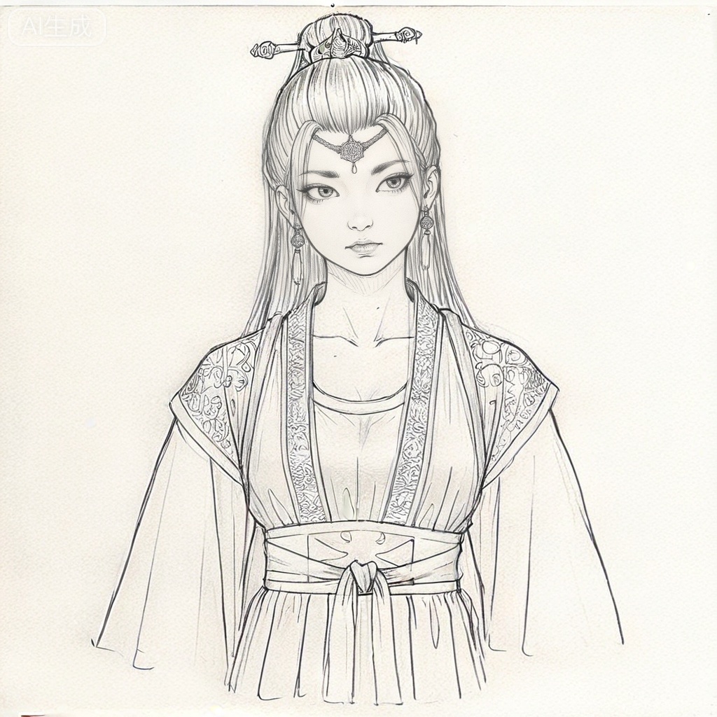 masterpiece, best quality,solo,white background,simple_background,artist:houcuogu,houcuogu_style,monochrome,traditional media,sketch
hanfu