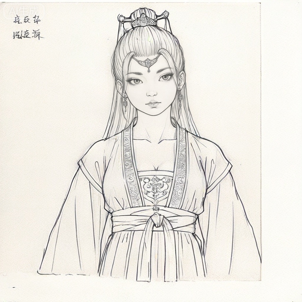 masterpiece, best quality,solo,white background,simple_background,artist:houcuogu,houcuogu_style,monochrome,traditional media,sketch
hanfu