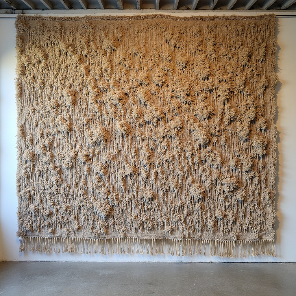 artisanal woven rug,  organic lines,  layered textures on Tensor.Art