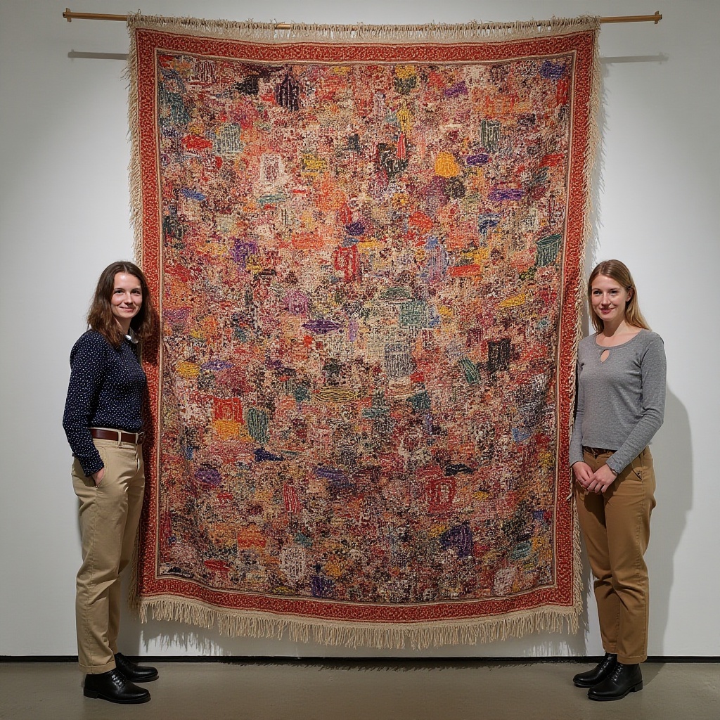 sustainable fashion,  industrial background,  tapestry on Tensor.Art
