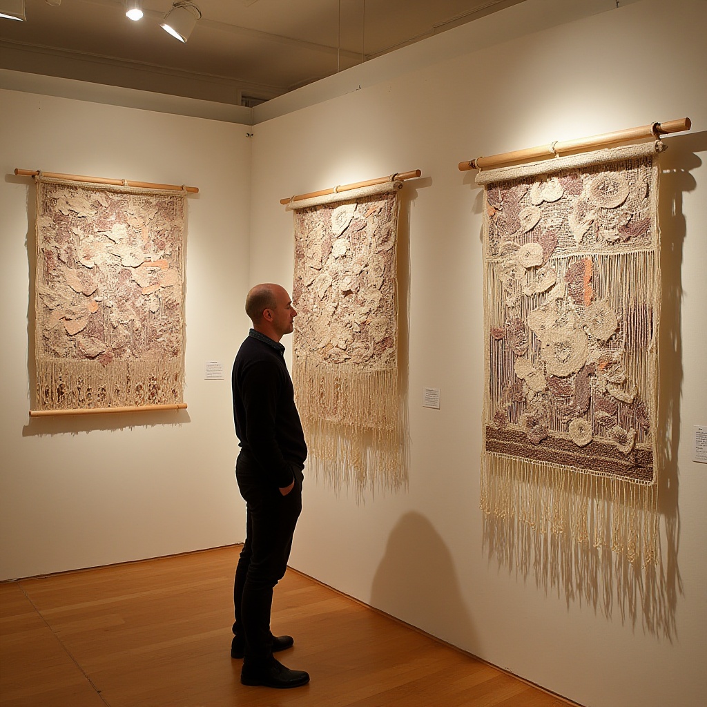 wooden loom frames,  warm lighting,  tapestry on Tensor.Art