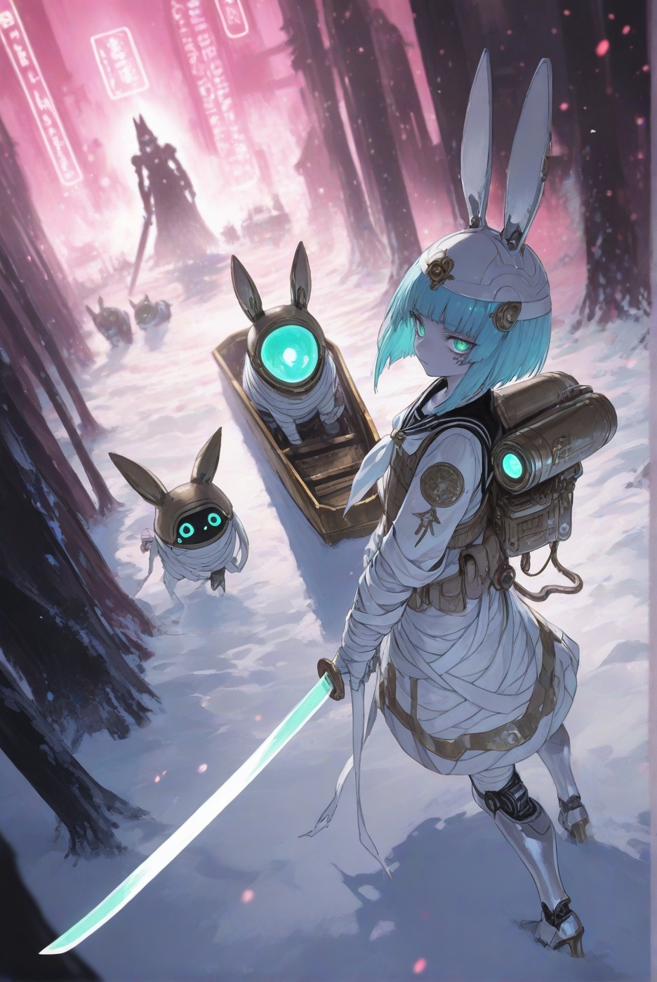A masterpiece,  best-quality,  ultra-detailed surreal sci-fi–fantasy illustration blending SCI-FI × Ancient Egypt × Railwa...