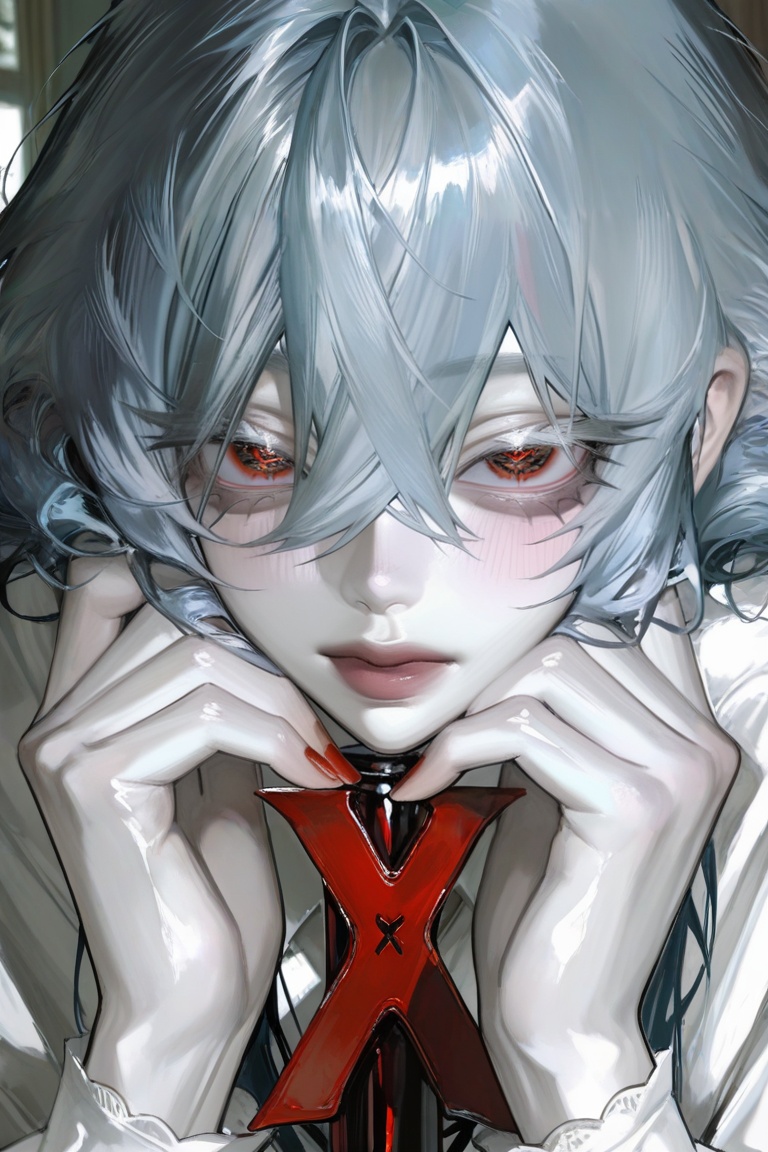 1girl,  solo,  (short pale blue bob hair) on Tensor.Art