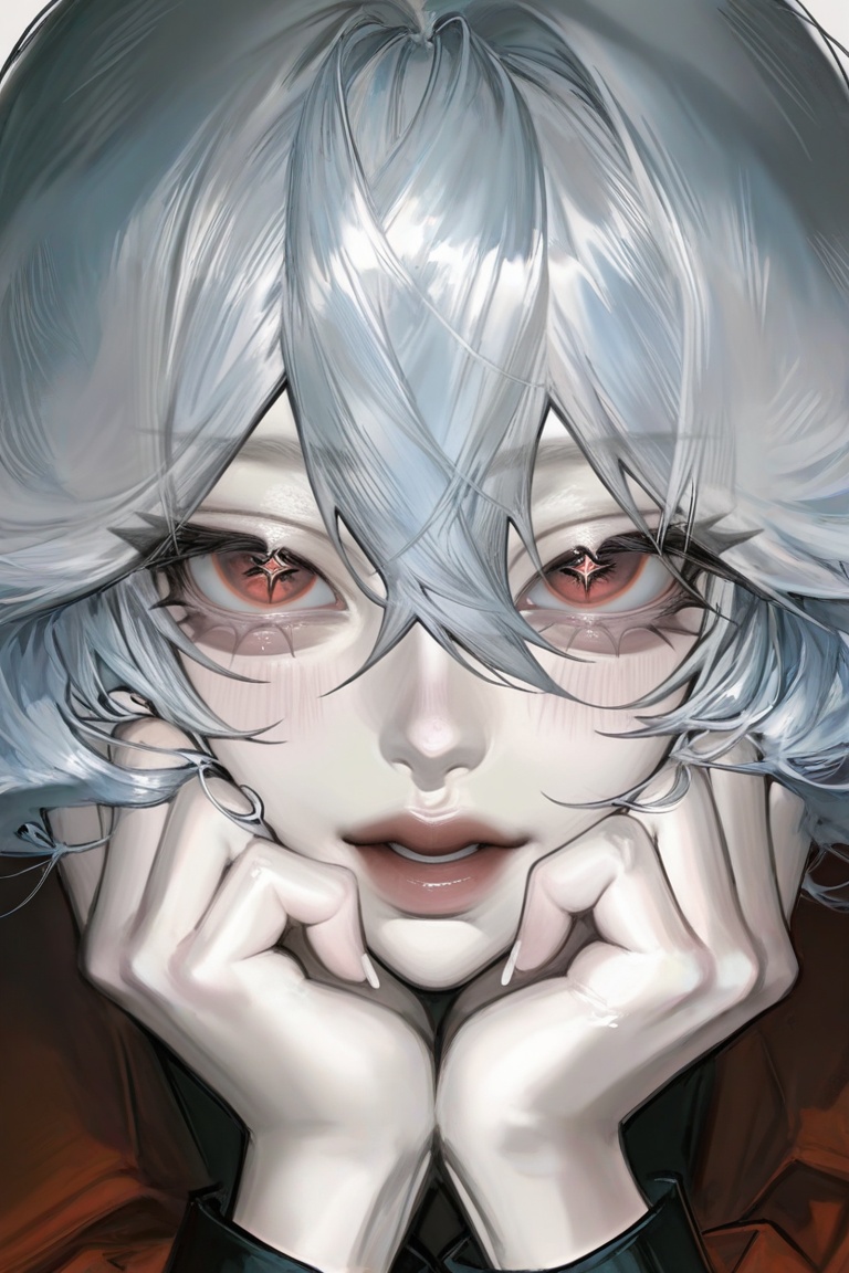 1girl,  solo,  (short pale blue bob hair) on Tensor.Art