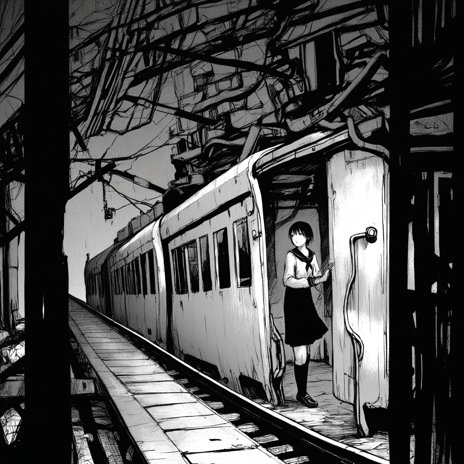 n1h31,  (railroad tracks),  1girl on Tensor.Art