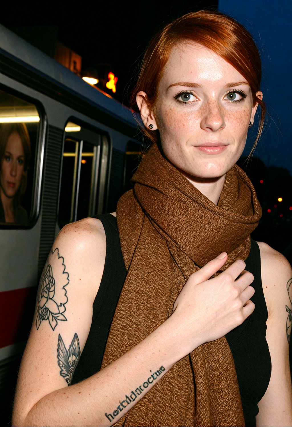 ****** chic,  freckles,  arm tattoo on Tensor.Art