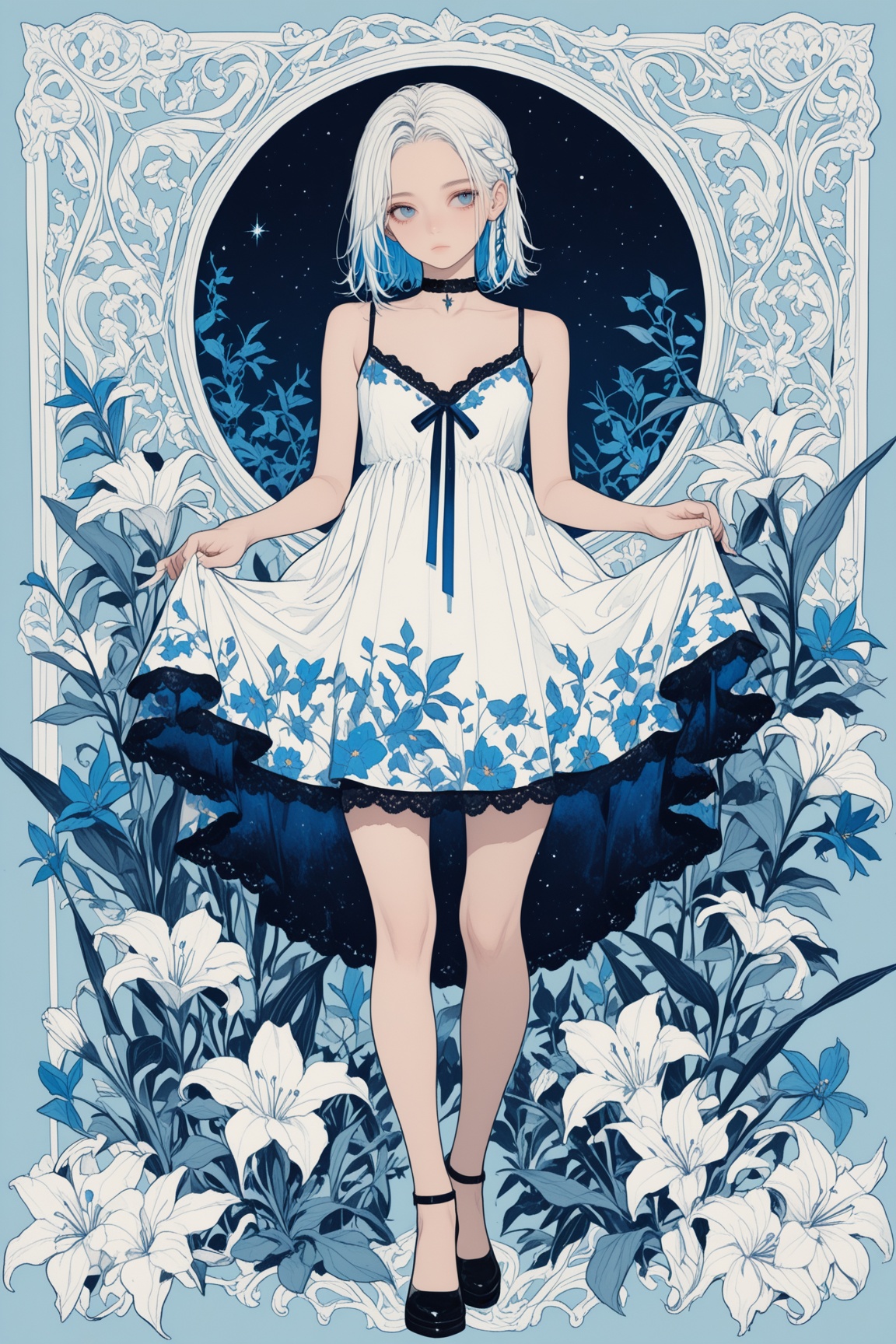1girl,  solo,  dress on Tensor.Art