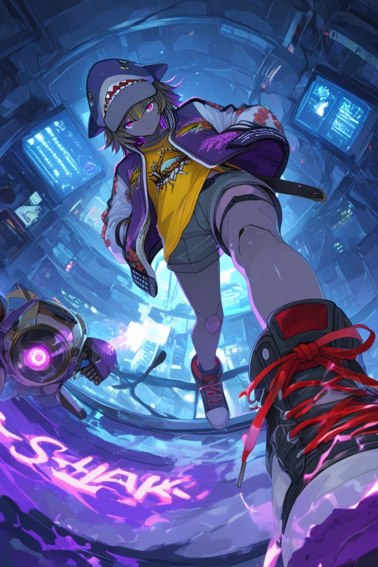 1girl,  sukajan jacket,  shoes on Tensor.Art