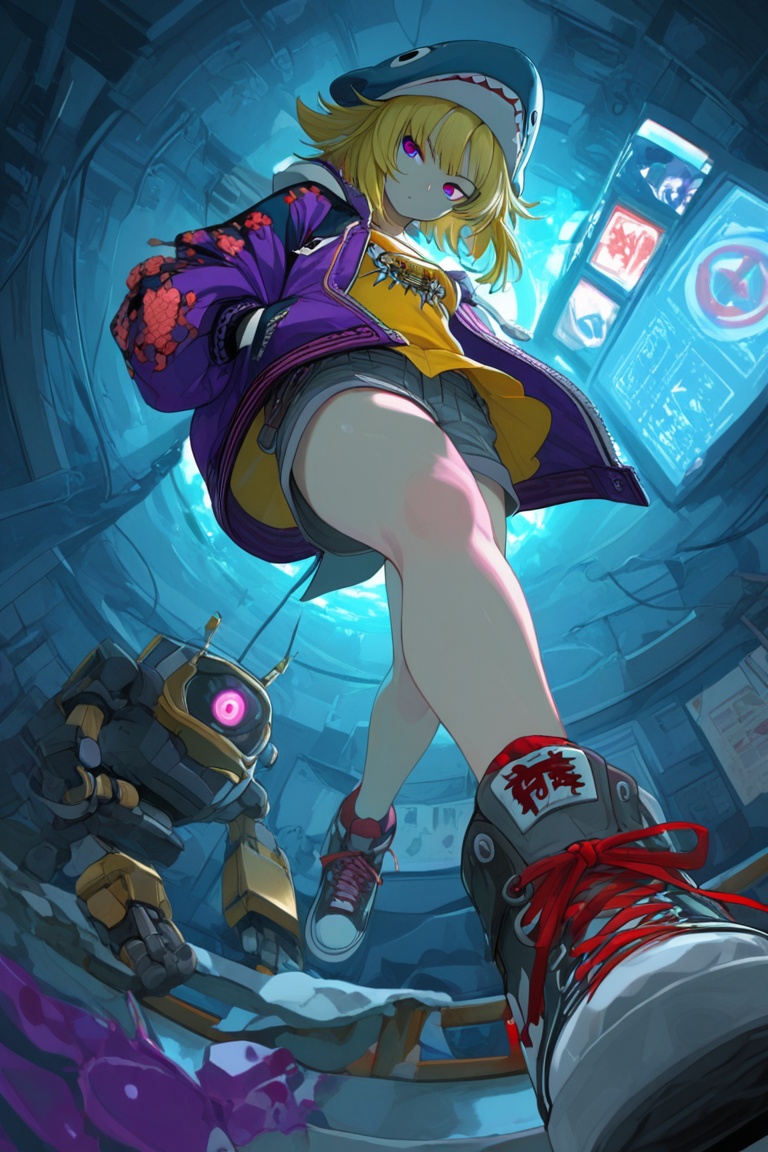 1girl,  sukajan jacket,  shoes on Tensor.Art