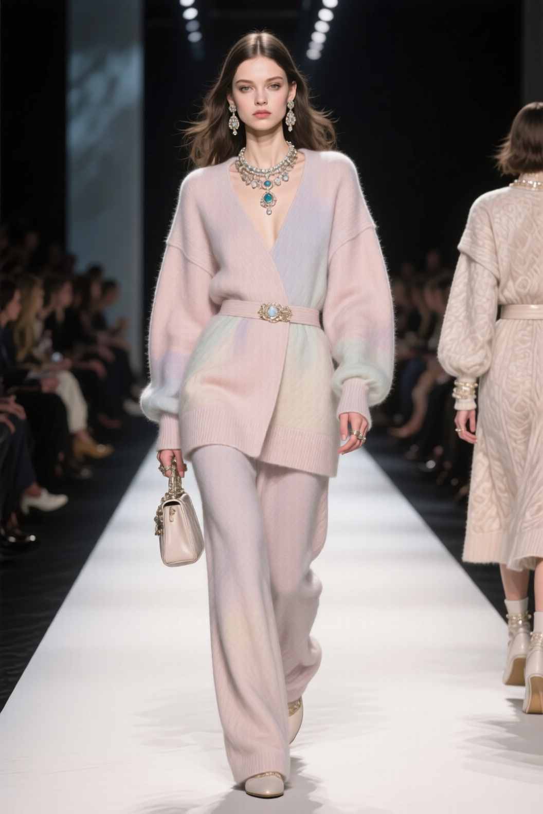 maxmara autumn/winter haute couture cashmere runway show ,  runwayshow,  pastel color on Tensor.Art