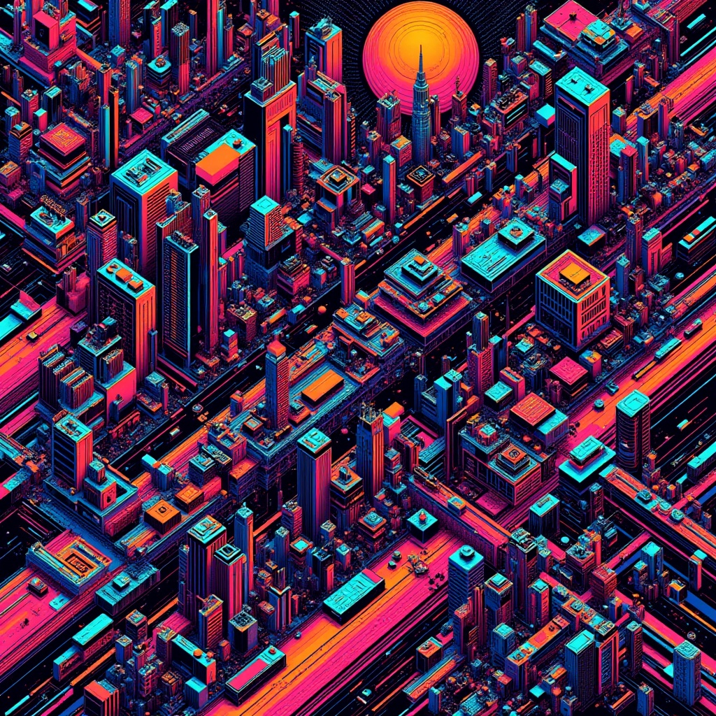neon,  geometric,  chaotic on Tensor.Art