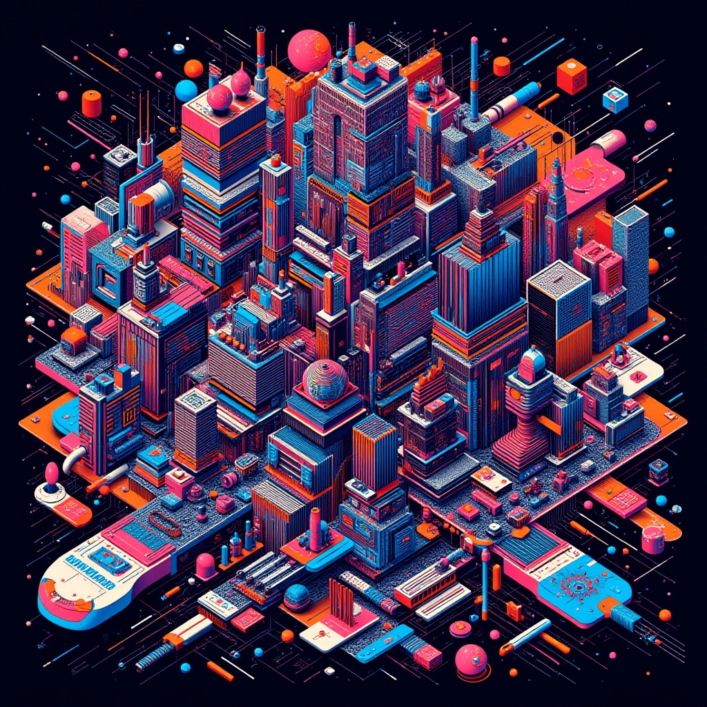 neon,  geometric,  chaotic on Tensor.Art