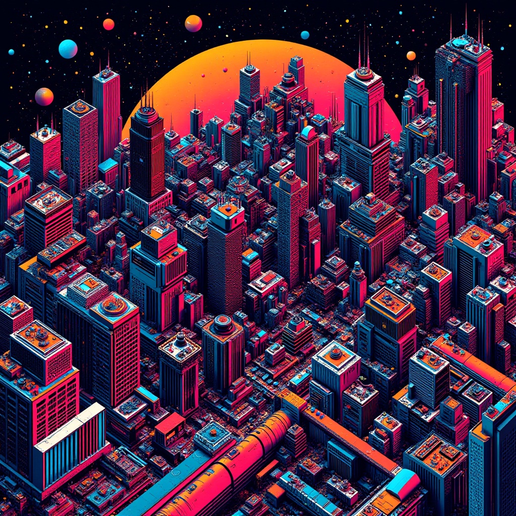 neon,  geometric,  chaotic on Tensor.Art