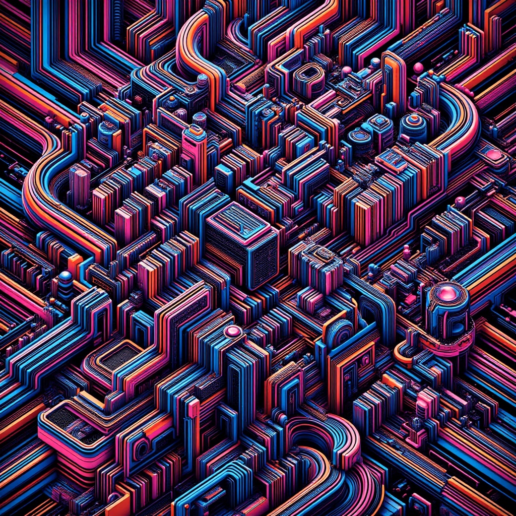 neon,  geometric,  chaotic on Tensor.Art