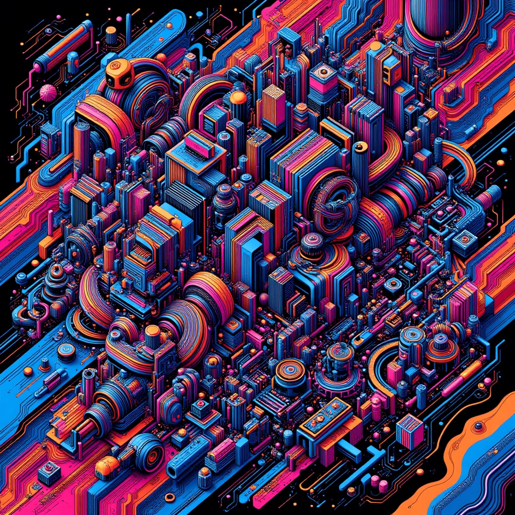 neon,  geometric,  chaotic on Tensor.Art