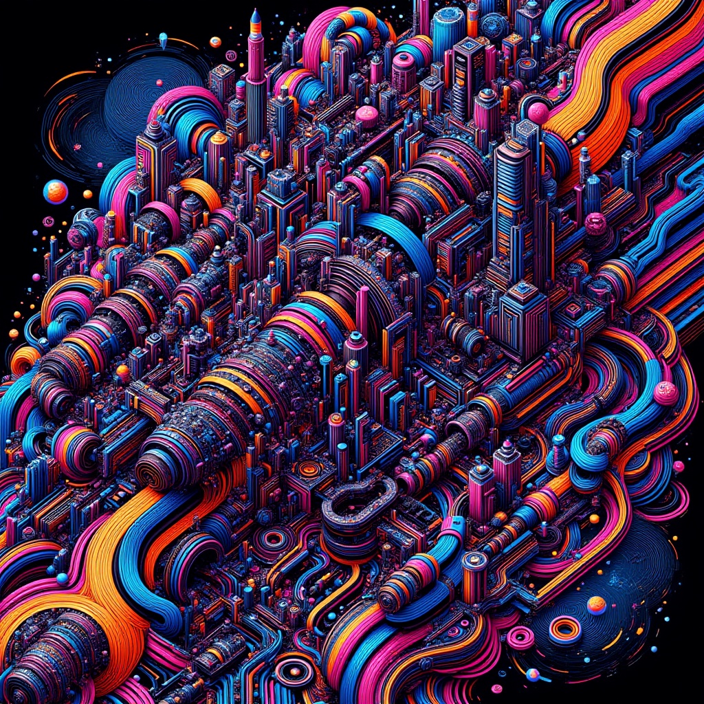 neon,  geometric,  chaotic on Tensor.Art