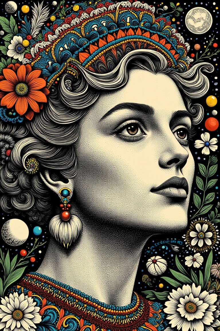 woman portrait,  illustration on Tensor.Art