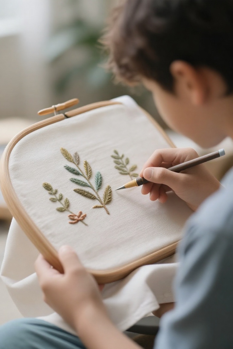 embroidery,  1boy,  real photo on Tensor.Art
