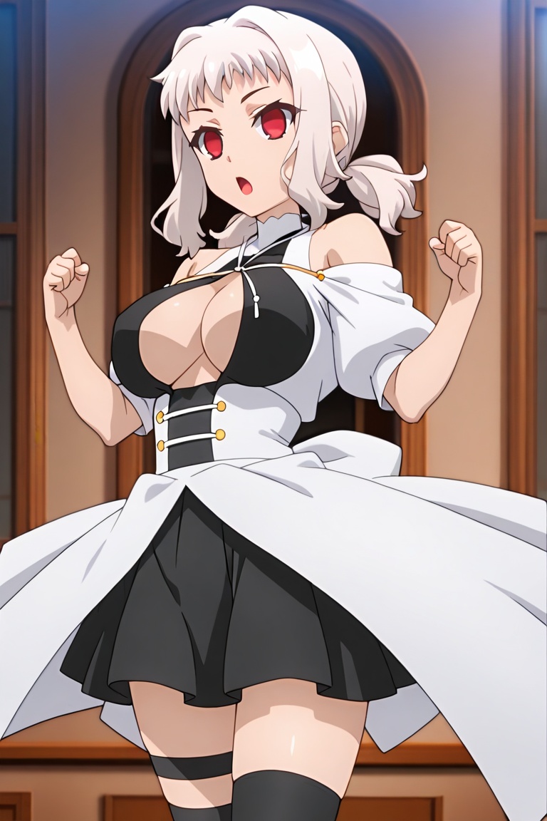 lizfate,  white hair,  low twintails on Tensor.Art