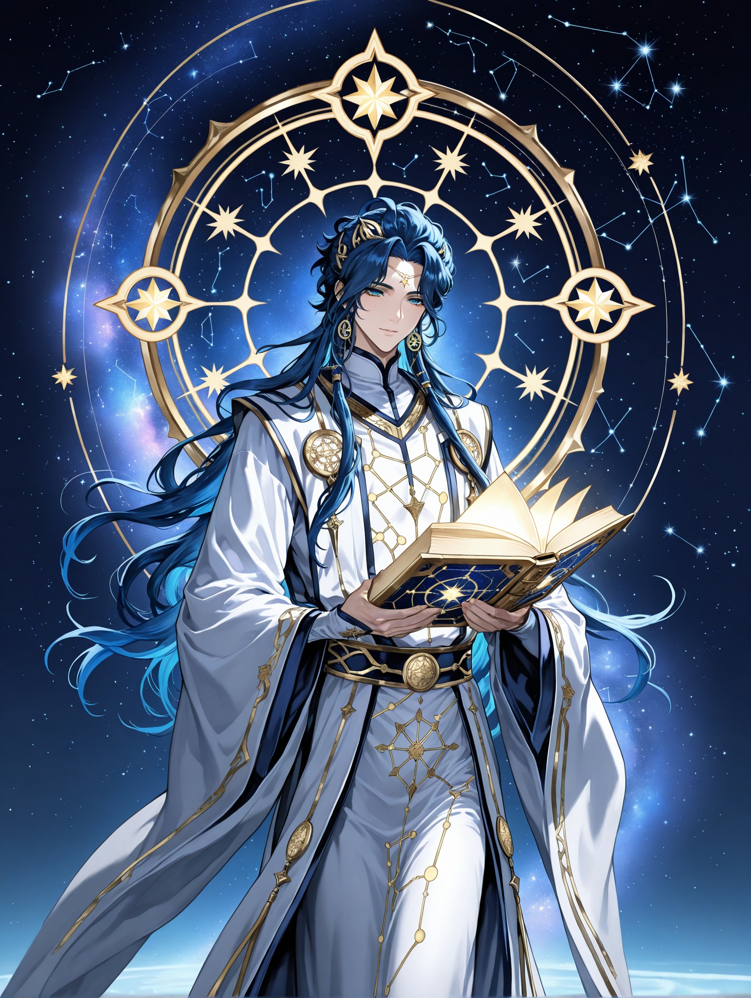 1boy,  solo,  celestial scholar on Tensor.Art