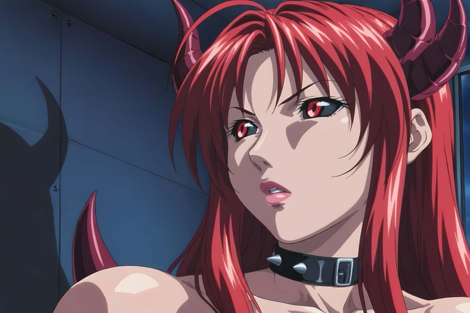retro 2000s ero-anime shading,  glossy skin highlights,  dramatic shadows on Tensor.Art
