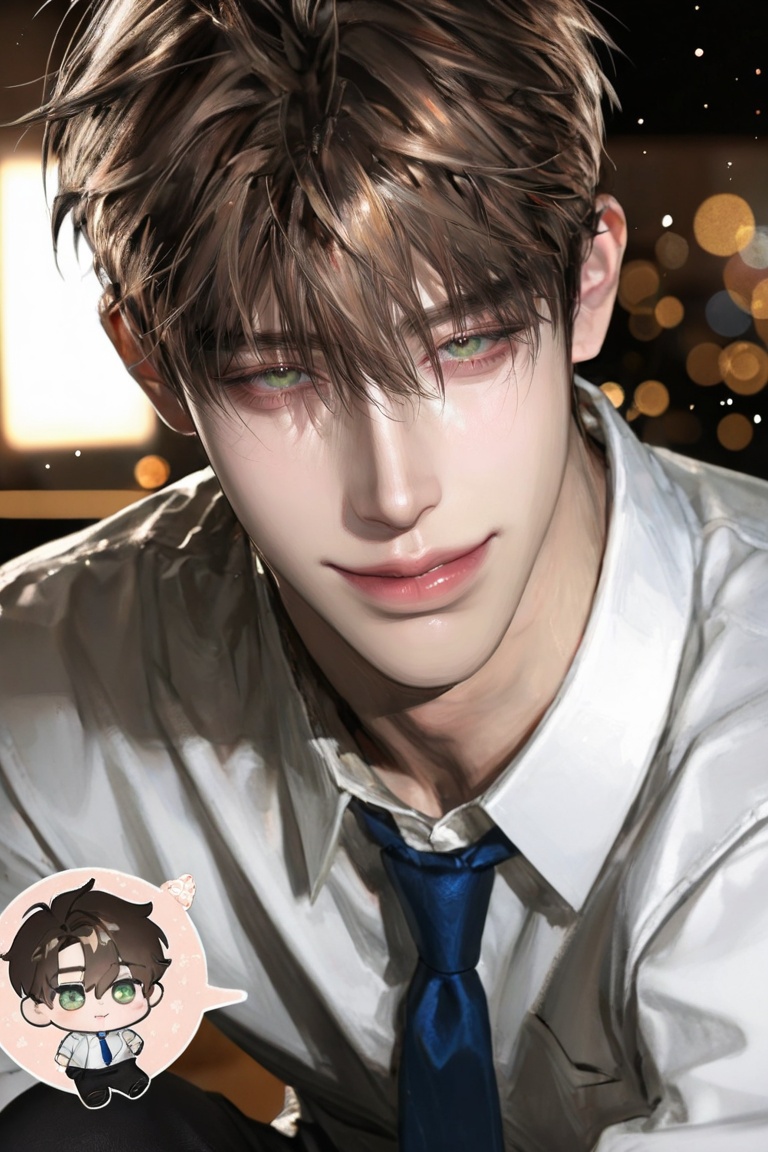 1man,  solo,  ((short hair)) with textured crop and choppy fringe and fade on sides hair style on Tensor.Art
