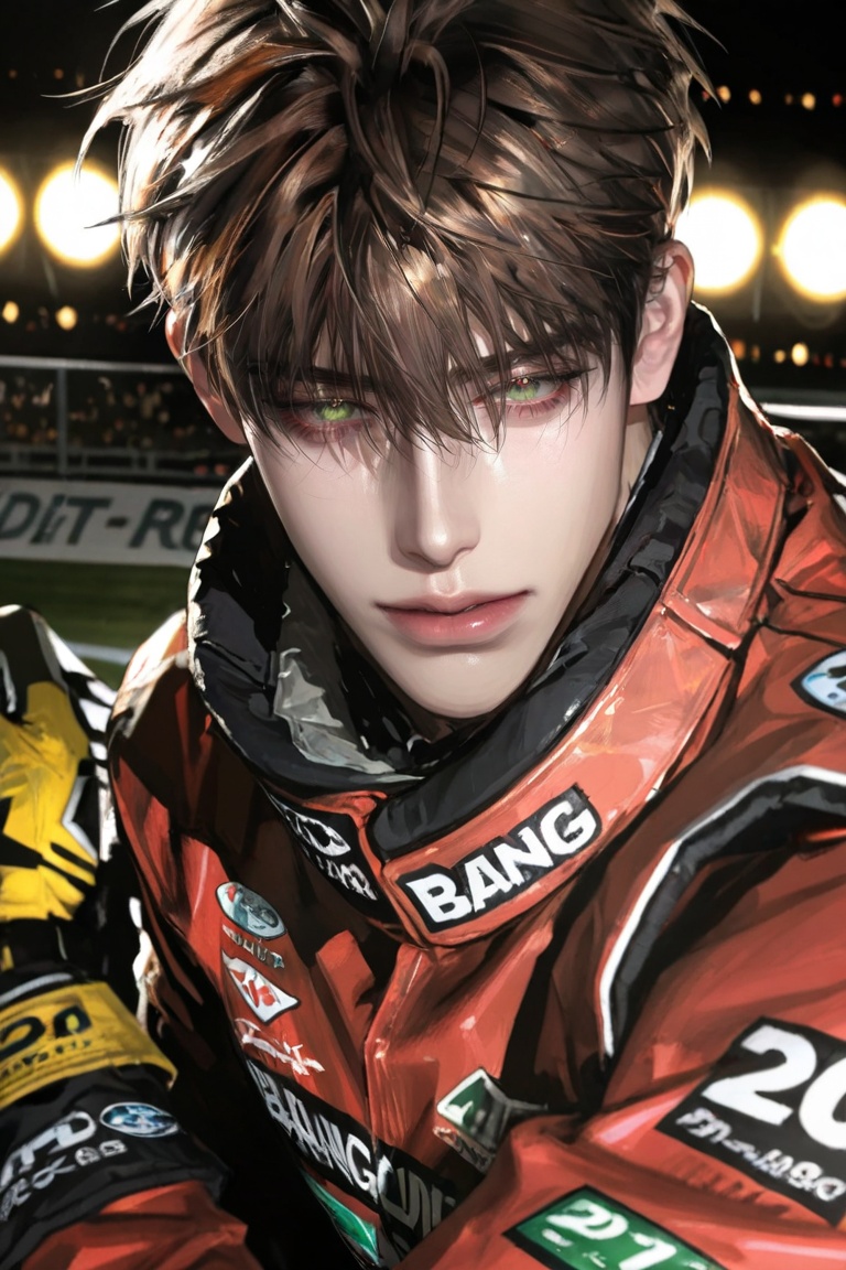 1man,  solo,  ((short hair)) with textured crop and choppy fringe and fade on sides hair style on Tensor.Art