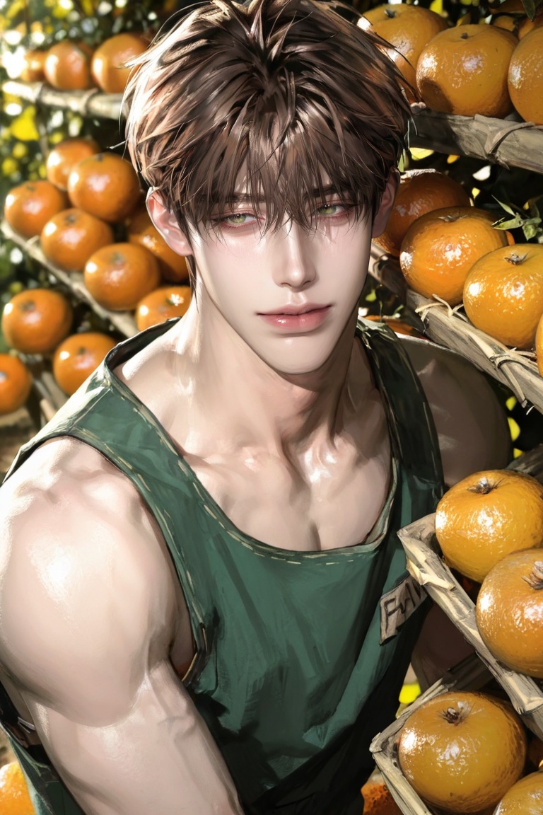 1man,  solo,  ((short hair)) with textured crop and choppy fringe and fade on sides hair style on Tensor.Art