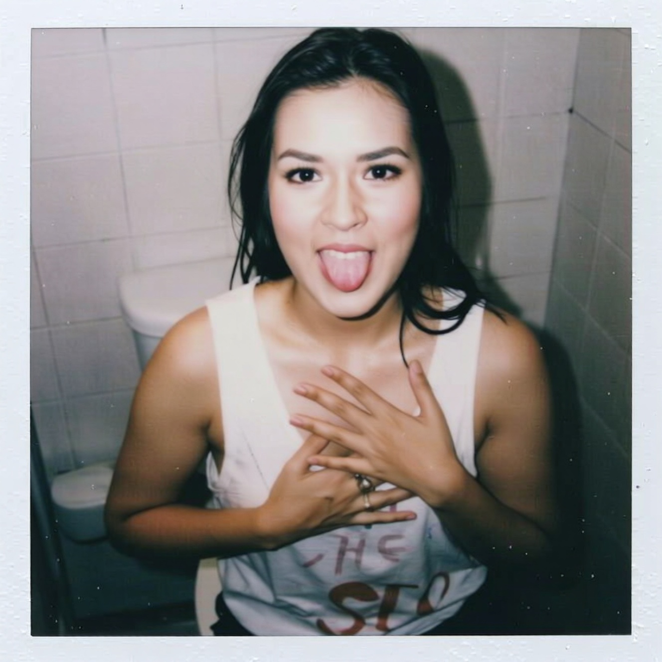 An ******* photo of a ohwx woman inside a dirty toilet. She is slim,  wearing natural looking makeup,  has very messy wet...