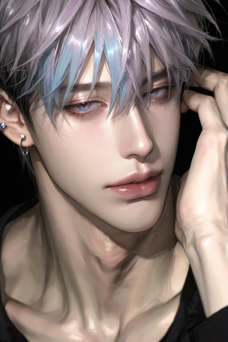 1man,  short hair,  bangs on Tensor.Art