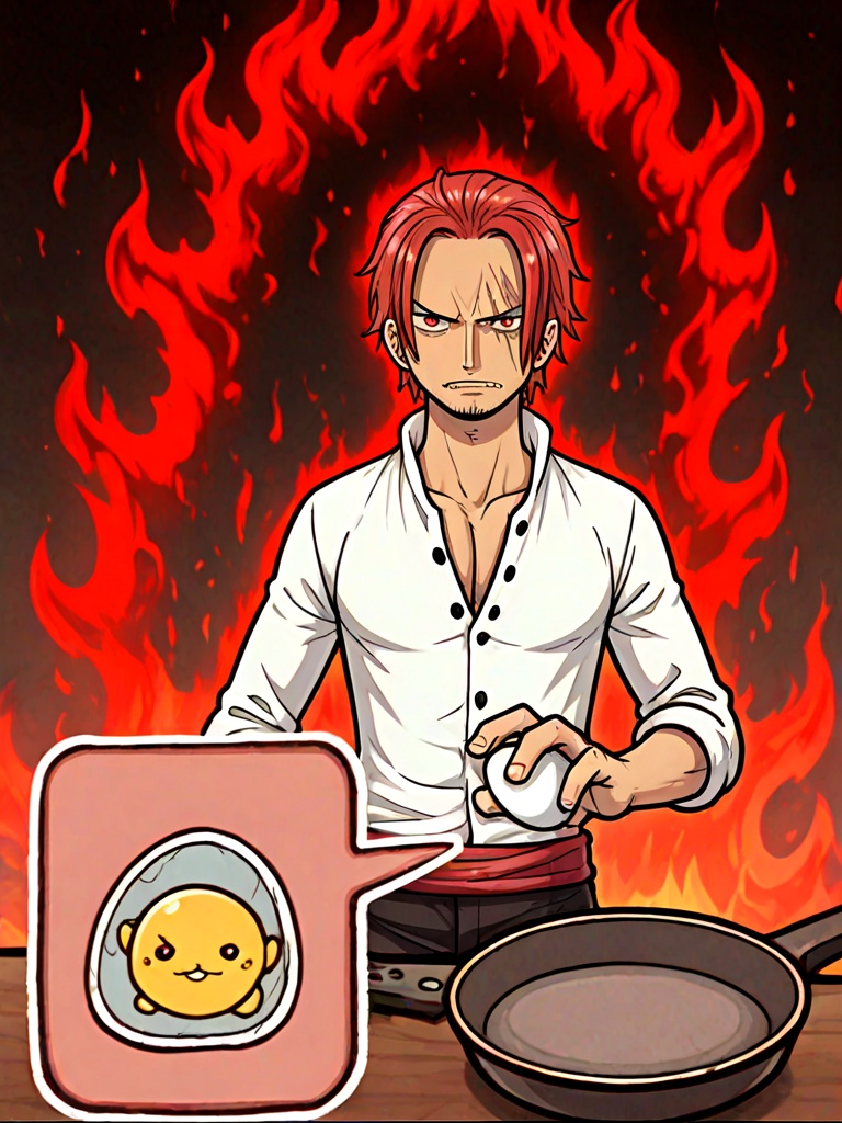 narumonoka,  holding egg,  shanks \(one piece\) on Tensor.Art