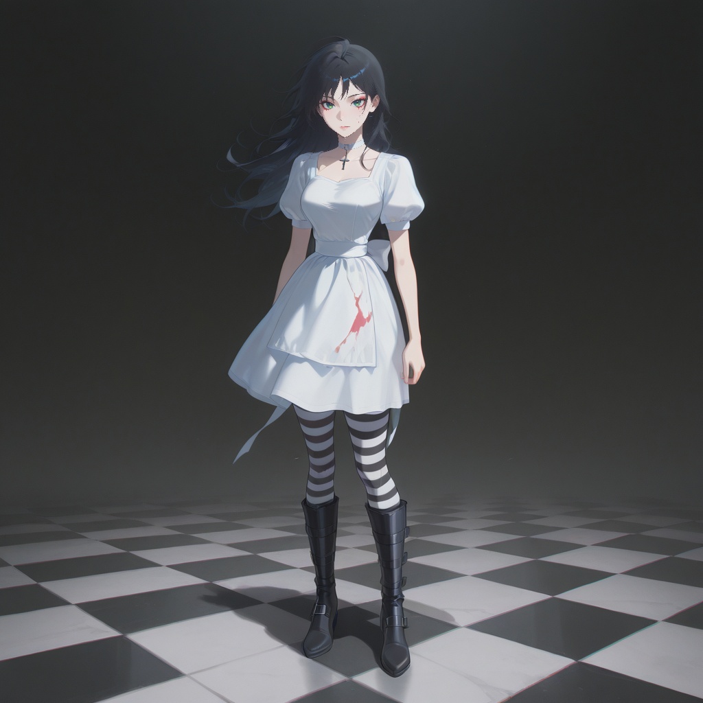 AliceDressReturn,  white_dress,  short_puff_sleeves on Tensor.Art