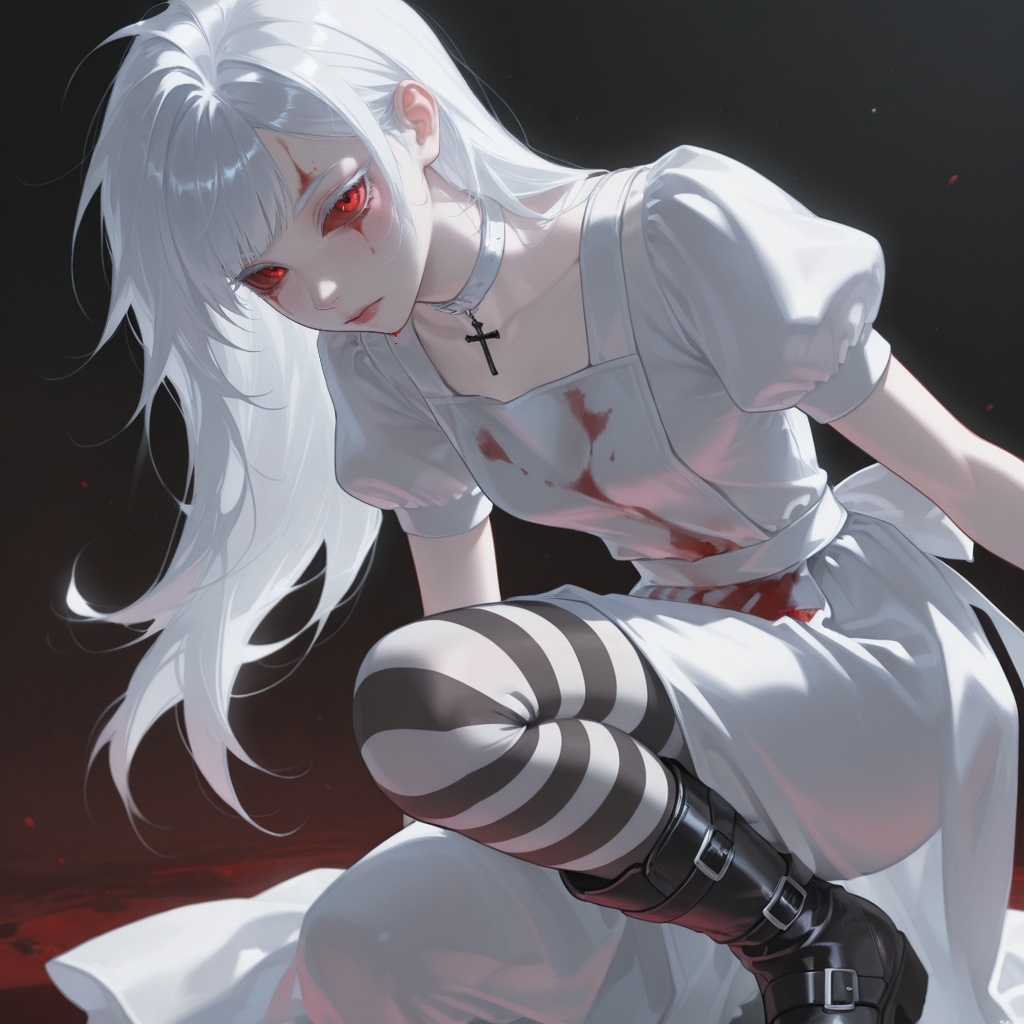 Blood,  Pixie_eyelashes,  Cute girl on Tensor.Art