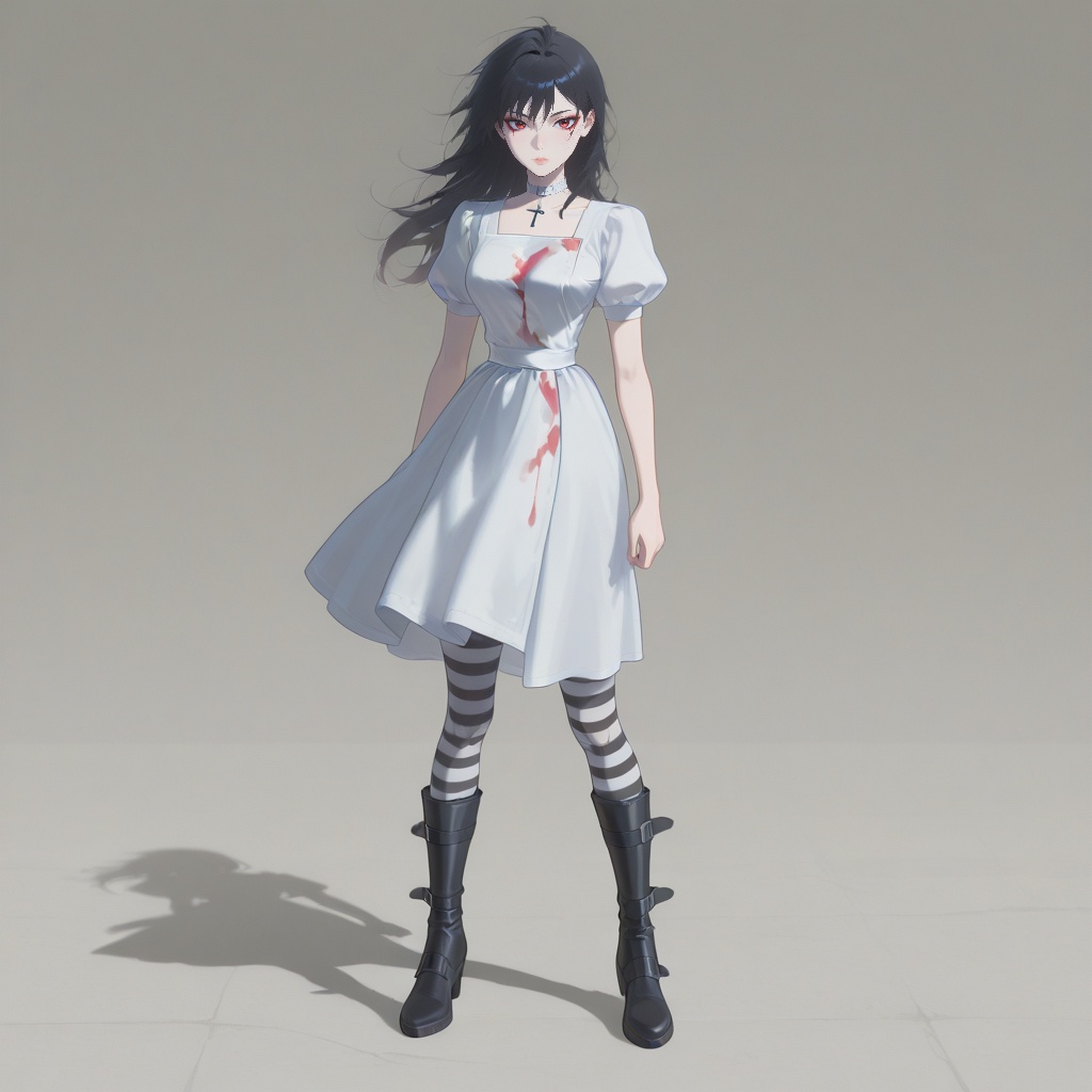 AliceDressReturn,  white_dress,  short_puff_sleeves on Tensor.Art