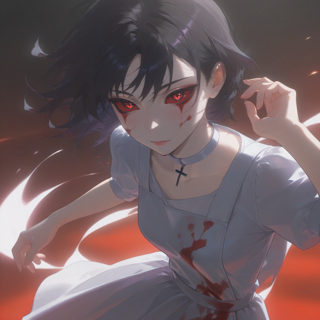 AliceDressReturn,  white_dress,  short_puff_sleeves on Tensor.Art