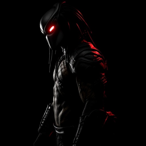 predator,  solo,  black background on Tensor.Art