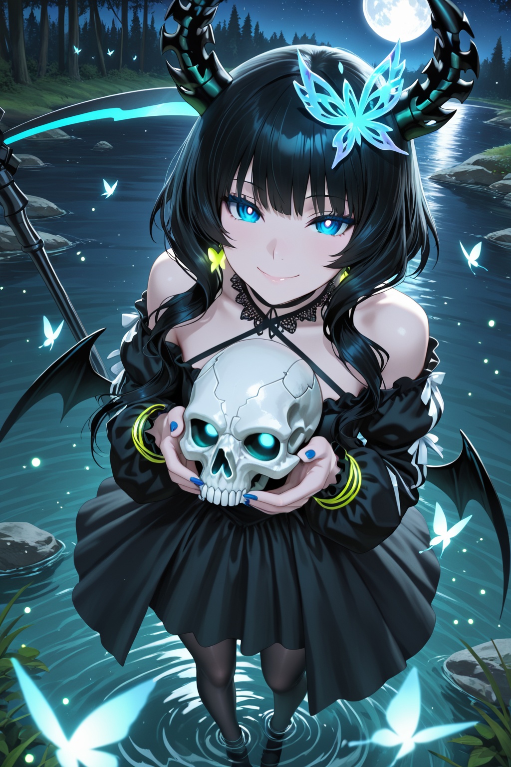 1 girl,  Black★Rock Shooter,  Dead Master\(Black★Rock Shooter\) on Tensor.Art