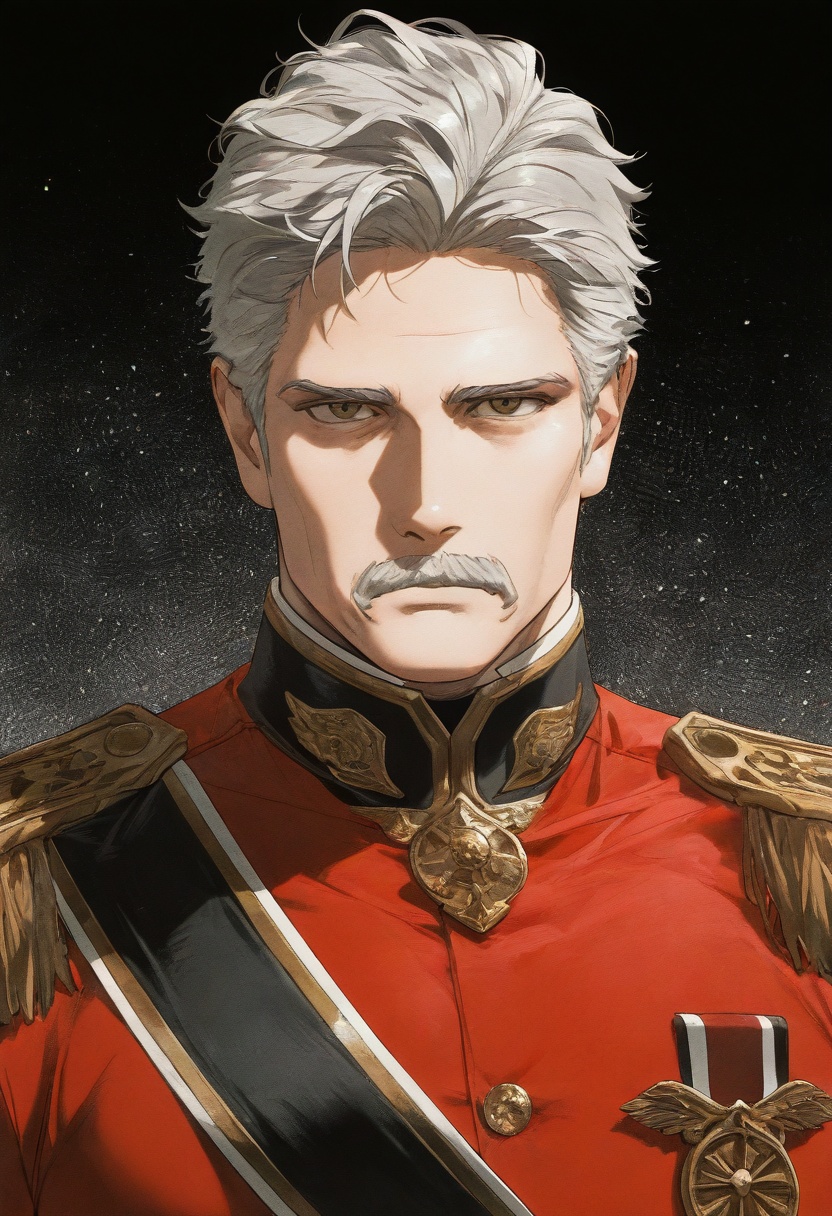 MaximilianVon-1male focus,  grey_MaximilianVon_hair,  grey_MaximilianVon_mustache on Tensor.Art