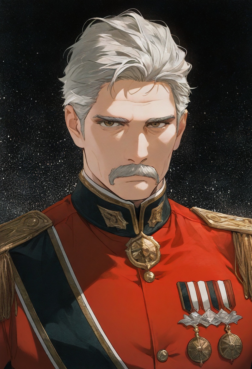 MaximilianVon-1male focus,  grey_MaximilianVon_hair,  grey_MaximilianVon_facial hair on Tensor.Art