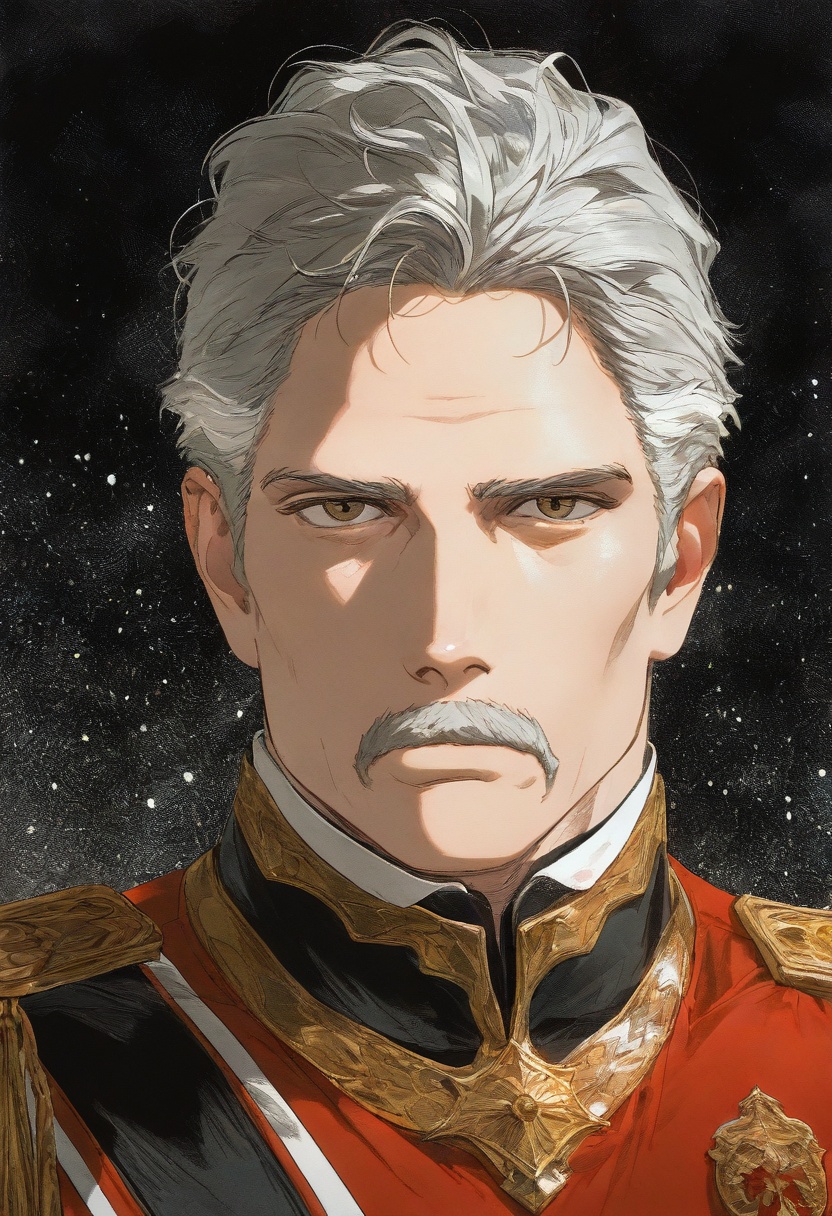 MaximilianVon-1male focus,  grey_MaximilianVon_hair,  grey_MaximilianVon_mustache on Tensor.Art