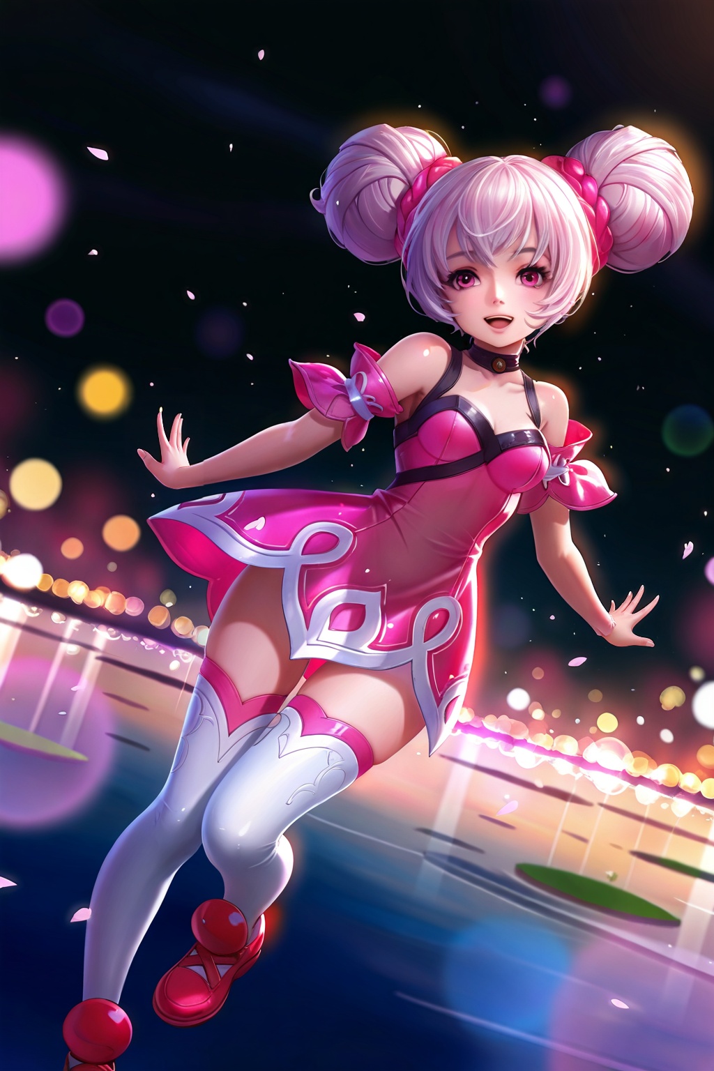 Thigh exposed,  thighhighs,  looking at viewer on Tensor.Art