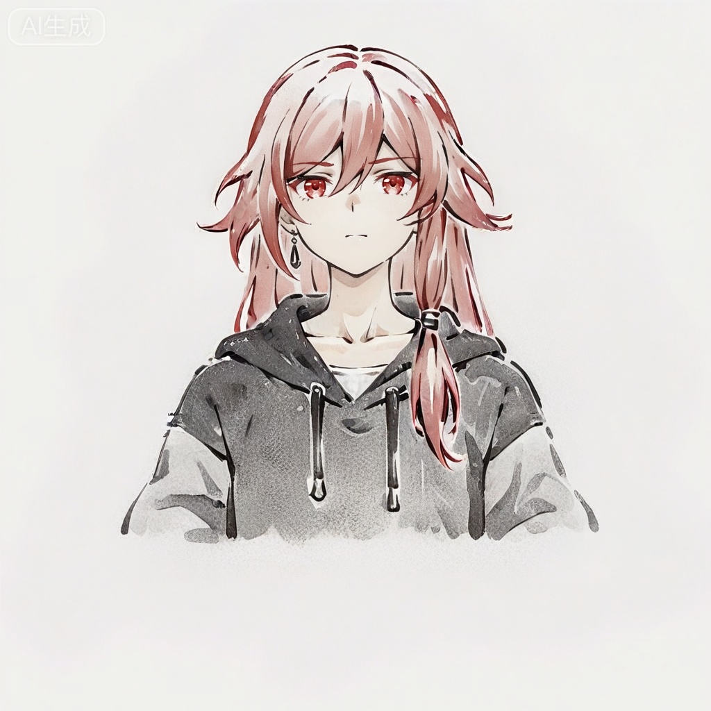 masterpiece, best quality,solo,white background,simple_background,
fu hua,ave_mujica_ed_style,traditional media